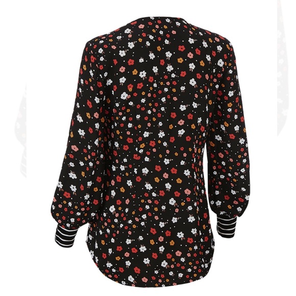 Cabi Cheerful Blouse style #3957 Black Floral size Small - Picture 4 of 6